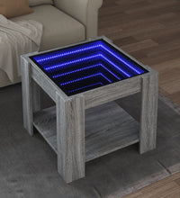 LED-Couchtisch Grau Sonoma 53x53x45 cm Holzwerkstoff