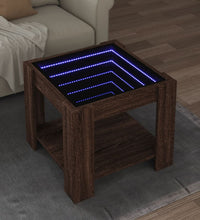 LED-Couchtisch Braun Eichen-Optik 53x53x45 cm Holzwerkstoff