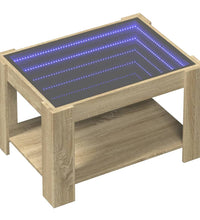 LED-Couchtisch Sonoma Eiche 73x53x45 cm Holzwerkstoff