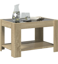 LED-Couchtisch Sonoma Eiche 73x53x45 cm Holzwerkstoff