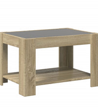 LED-Couchtisch Sonoma Eiche 73x53x45 cm Holzwerkstoff