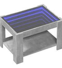 LED-Couchtisch Betongrau 73x53x45 cm Holzwerkstoff