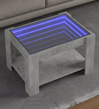 LED-Couchtisch Betongrau 73x53x45 cm Holzwerkstoff