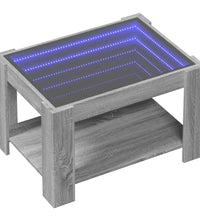 LED-Couchtisch Grau Sonoma 73x53x45 cm Holzwerkstoff