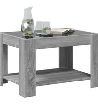 LED-Couchtisch Grau Sonoma 73x53x45 cm Holzwerkstoff