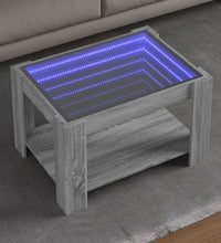 LED-Couchtisch Grau Sonoma 73x53x45 cm Holzwerkstoff