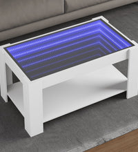 LED-Couchtisch Weiß 93x53x45 cm Holzwerkstoff