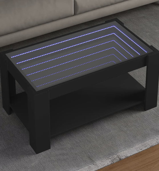 LED-Couchtisch Schwarz 93x53x45 cm Holzwerkstoff