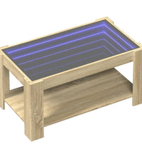 LED-Couchtisch Sonoma Eiche 93x53x45 cm Holzwerkstoff