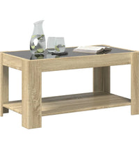 LED-Couchtisch Sonoma Eiche 93x53x45 cm Holzwerkstoff