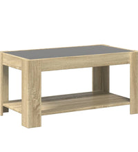 LED-Couchtisch Sonoma Eiche 93x53x45 cm Holzwerkstoff