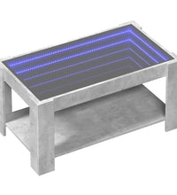 LED-Couchtisch Betongrau 93x53x45 cm Holzwerkstoff