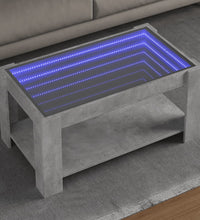 LED-Couchtisch Betongrau 93x53x45 cm Holzwerkstoff