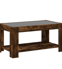 LED-Couchtisch Räuchereiche 93x53x45 cm Holzwerkstoff