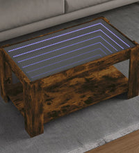 LED-Couchtisch Räuchereiche 93x53x45 cm Holzwerkstoff