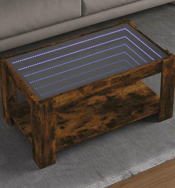 LED-Couchtisch Räuchereiche 93x53x45 cm Holzwerkstoff