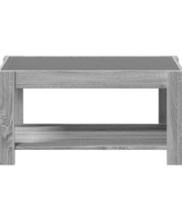 LED-Couchtisch Grau Sonoma 93x53x45 cm Holzwerkstoff