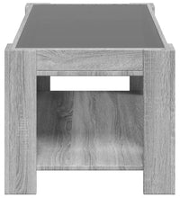 LED-Couchtisch Grau Sonoma 93x53x45 cm Holzwerkstoff