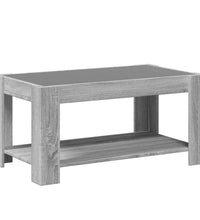 LED-Couchtisch Grau Sonoma 93x53x45 cm Holzwerkstoff
