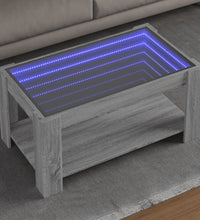 LED-Couchtisch Grau Sonoma 93x53x45 cm Holzwerkstoff