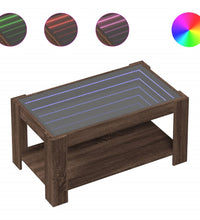 LED-Couchtisch Braun Eichen-Optik 93x53x45 cm Holzwerkstoff
