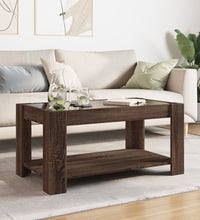 LED-Couchtisch Braun Eichen-Optik 93x53x45 cm Holzwerkstoff