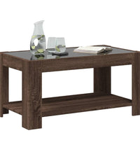 LED-Couchtisch Braun Eichen-Optik 93x53x45 cm Holzwerkstoff