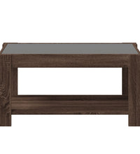 LED-Couchtisch Braun Eichen-Optik 93x53x45 cm Holzwerkstoff