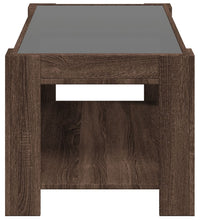 LED-Couchtisch Braun Eichen-Optik 93x53x45 cm Holzwerkstoff