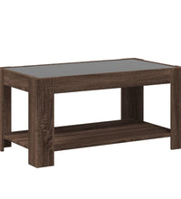 LED-Couchtisch Braun Eichen-Optik 93x53x45 cm Holzwerkstoff