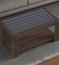 LED-Couchtisch Braun Eichen-Optik 93x53x45 cm Holzwerkstoff