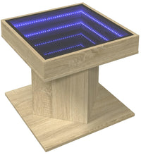 LED-Couchtisch Sonoma Eiche 50x50x45 cm Holzwerkstoff