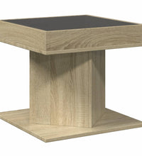 LED-Couchtisch Sonoma Eiche 50x50x45 cm Holzwerkstoff