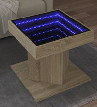 LED-Couchtisch Sonoma Eiche 50x50x45 cm Holzwerkstoff