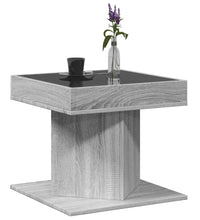 LED-Couchtisch Grau Sonoma 50x50x45 cm Holzwerkstoff