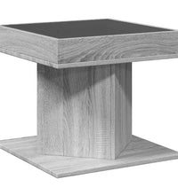 LED-Couchtisch Grau Sonoma 50x50x45 cm Holzwerkstoff