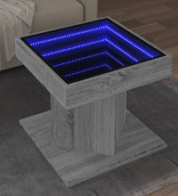 LED-Couchtisch Grau Sonoma 50x50x45 cm Holzwerkstoff