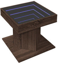 LED-Couchtisch Braun Eichen-Optik 50x50x45 cm Holzwerkstoff