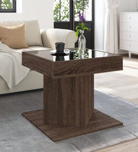 LED-Couchtisch Braun Eichen-Optik 50x50x45 cm Holzwerkstoff