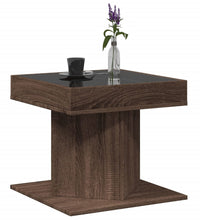 LED-Couchtisch Braun Eichen-Optik 50x50x45 cm Holzwerkstoff