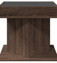 LED-Couchtisch Braun Eichen-Optik 50x50x45 cm Holzwerkstoff