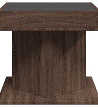 LED-Couchtisch Braun Eichen-Optik 50x50x45 cm Holzwerkstoff