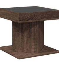 LED-Couchtisch Braun Eichen-Optik 50x50x45 cm Holzwerkstoff