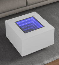 LED-Couchtisch Weiß 60x60x40 cm Holzwerkstoff