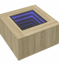 LED-Couchtisch Sonoma-Eiche 60x60x40 cm Holzwerkstoff