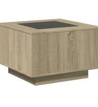 LED-Couchtisch Sonoma-Eiche 60x60x40 cm Holzwerkstoff