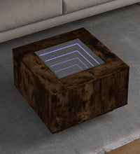 LED-Couchtisch Räuchereiche 60x60x40 cm Holzwerkstoff