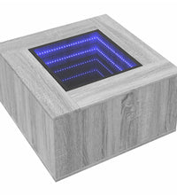 LED-Couchtisch Grau Sonoma 60x60x40 cm Holzwerkstoff