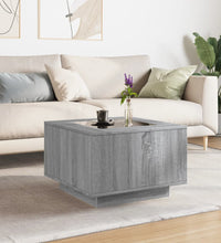 LED-Couchtisch Grau Sonoma 60x60x40 cm Holzwerkstoff