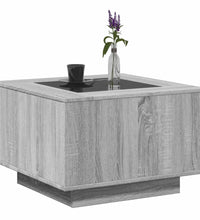 LED-Couchtisch Grau Sonoma 60x60x40 cm Holzwerkstoff